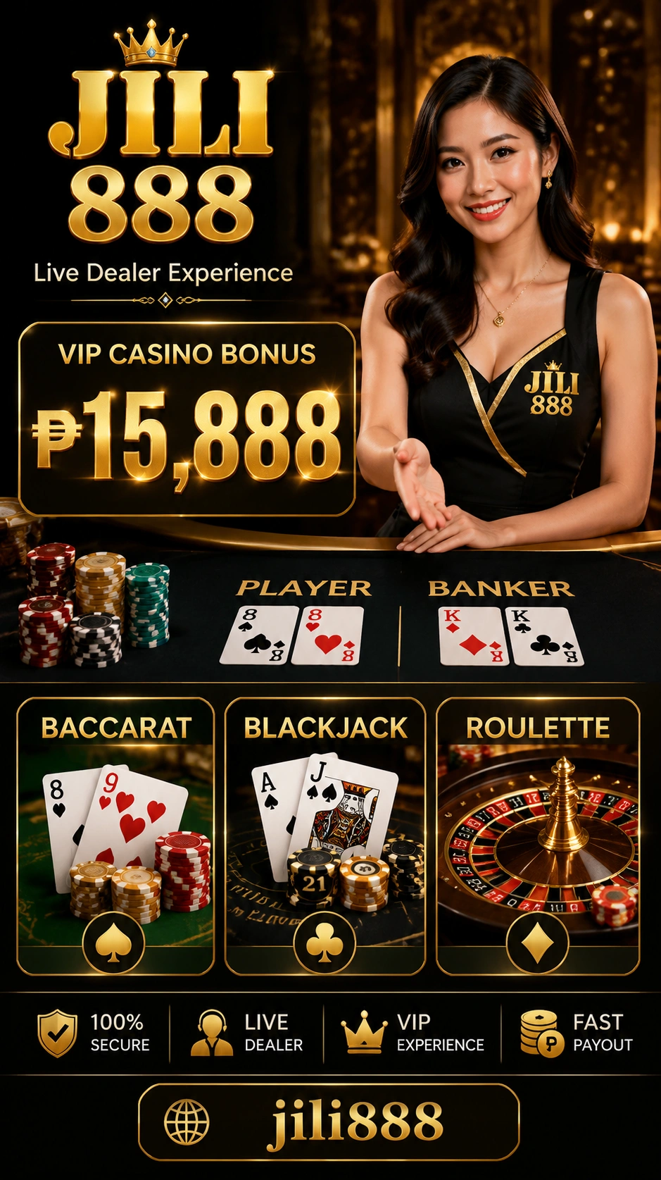 Live casino homepage visual