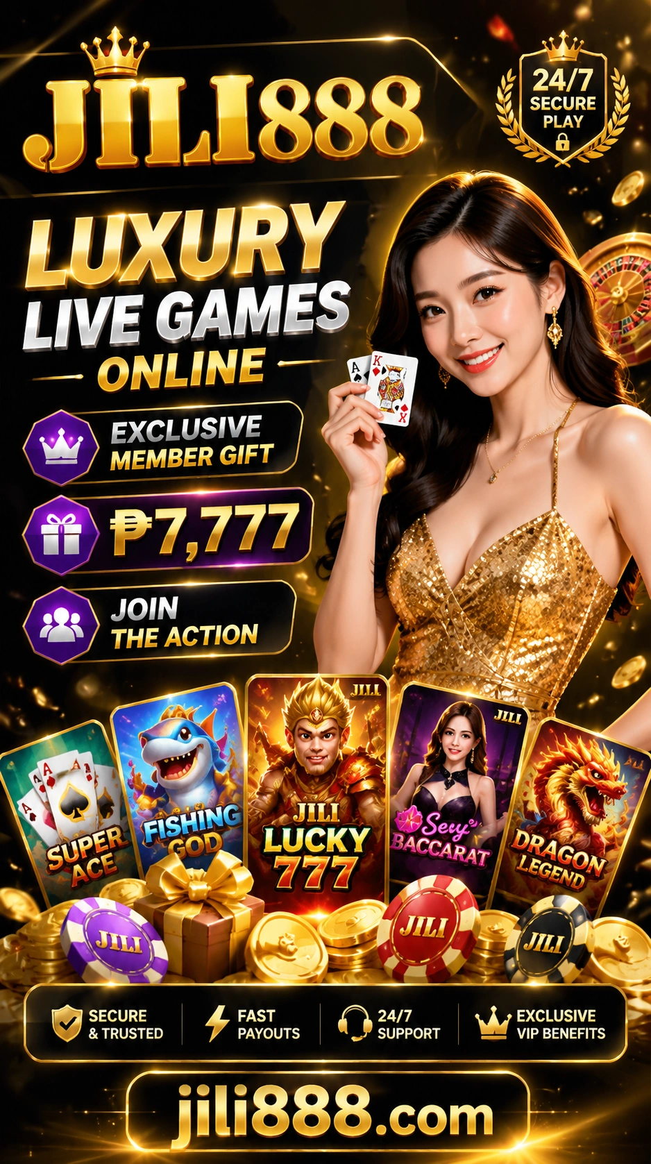 Live casino game selection visual